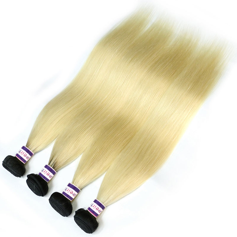 Light Blonde Ombre Hair Brazilian Straight 1B/613